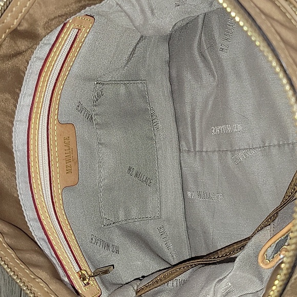 MZ Wallace Brown Nylon Leather Shoulder Bag - Picture 12 of 13